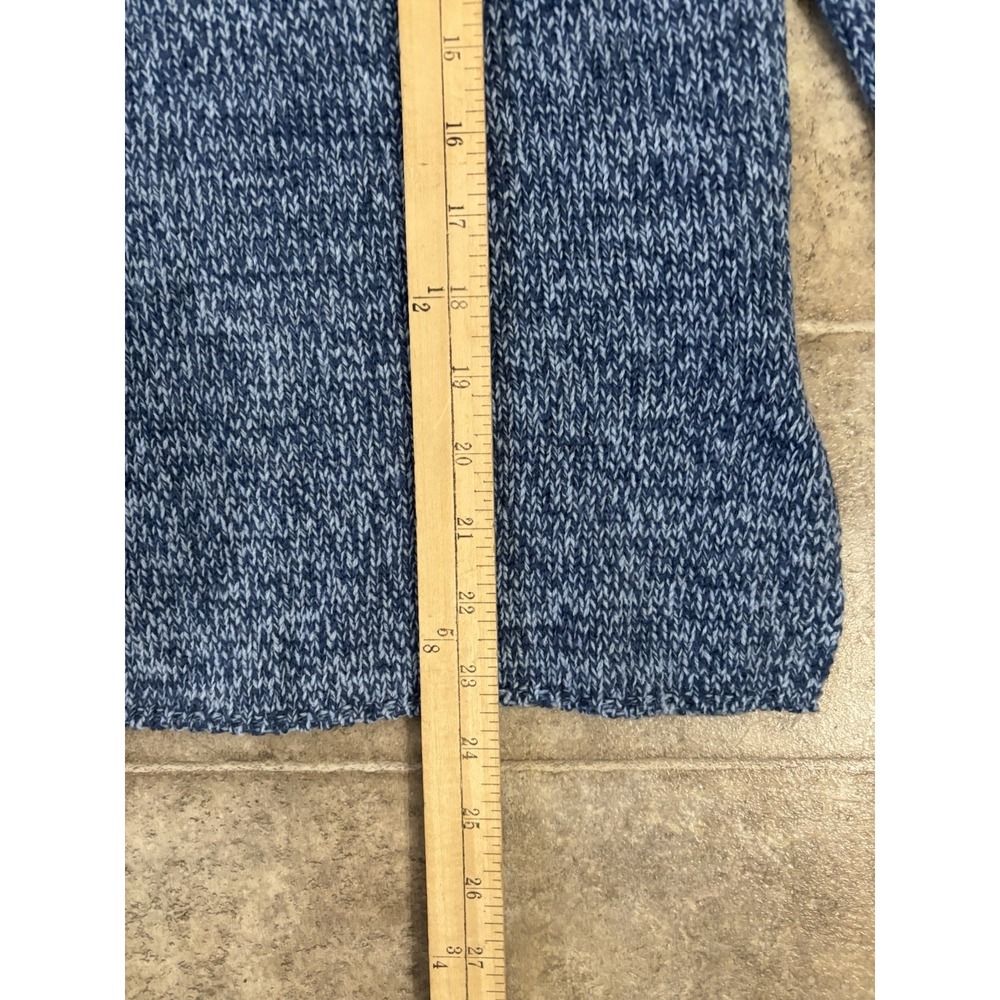 Appleseed's Women Blue W/White Trim Button Detail Mock Neck Sweater Sz L - Picture 4 of 8